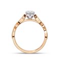 thumbnail image 4 of Solitaire Engagement Ring for Women Center 10x5mm Marquise and Round Cut Lab Created Moissanite Beaded Promise Rings In 10K Solid Rose Gold Jewelry Gift for Her, Size 4.5, 4 of 6