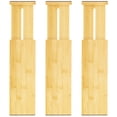thumbnail image 1 of Separadores de cajones VaeFae Bamboo, paquete de 3, ajustables de 30 a 43 cm, 1 of 8