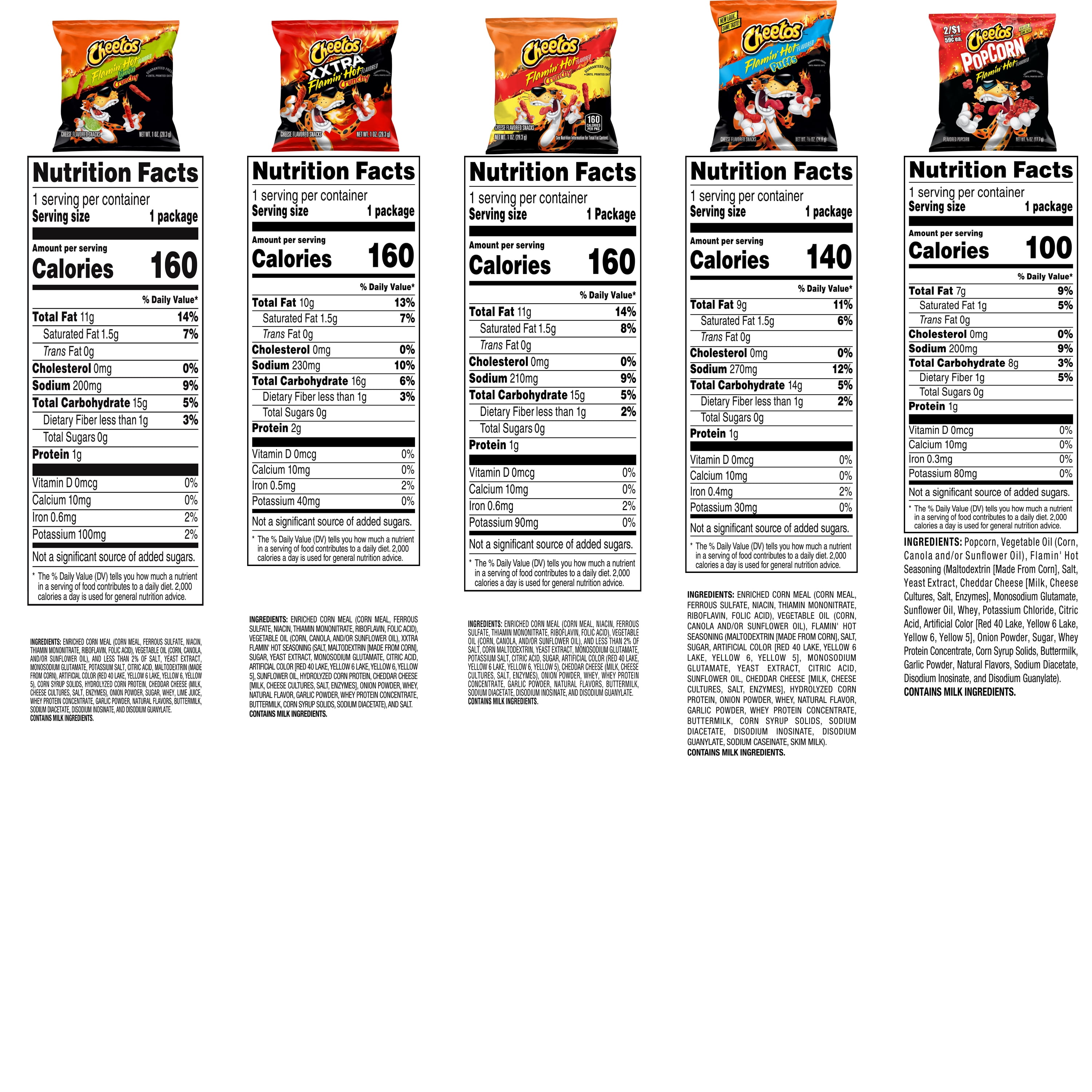 (2 pack) Cheetos Flamin' Hot Mix Variety Pack Snack Chips, 40 Count