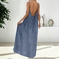 thumbnail image 6 of 2026 New Limit-time Offer, Women's Casual Dress Sleeveless Round Neck Solid Color Backless Sling Sleepshirt Long Maxi Dress Soft Polyester Fabric for Home Beach Vacation Summer, 6 of 6