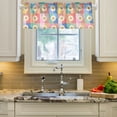 thumbnail image 2 of Yayeee Kitchen Valance Rod Pocket 54" x 18" Living Room Window Curtain, Pink Checkered Daisy, 2 of 6