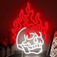 thumbnail image 1 of Letrero de neón con forma de calavera de geinar, regulable para decoración de dormitorio, 1 of 7