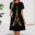 thumbnail image 2 of Night Eiffel Tower Women's Dress Short Sleeve Summer Sundress Summer Women Clothes, 2 of 7