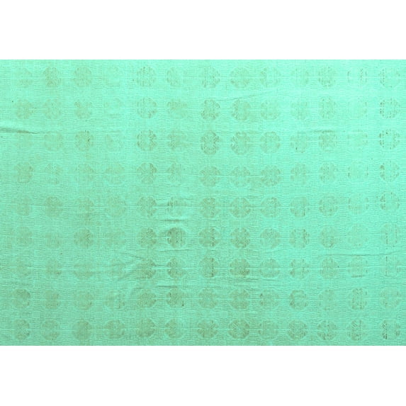 Ahgly Company Machine Washable Indoor Rectangle Abstract Turquoise Blue Modern Area Rugs, 6' x 9'