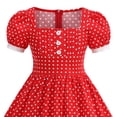 thumbnail image 6 of enyan Girls Flutter Sleeve Floral Dresses Girl Long Spring Dress Kids Smocked Flare Summer Dress Girls Clothes,Red,11-12 Years, 6 of 6