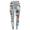 thumbnail image 4 of Mepaouo Women's Christmas Crossover Leggings High Waisted Santa Snowman Yoga Print Tights(Blue,M), 4 of 4