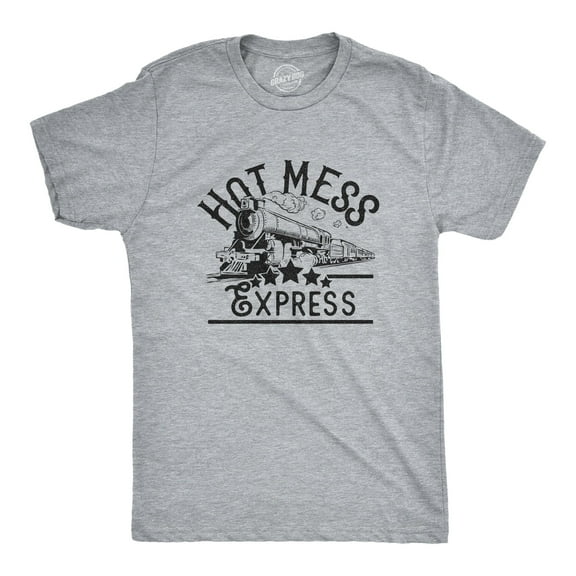 Mens Hot Mess Express T Shirt Funny Train Hangover Novelty Party Tee Graphic Tees