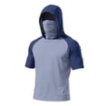 thumbnail image 5 of Garbnen Ice Silk Sun Hoodies for Men Raglan UPF 50+ Sun Protection Mens Rash Guard Short Sleeve with Face Mask Quick Dry Cooling Summer Athletic Mens Fishing Shirt, 5 of 6