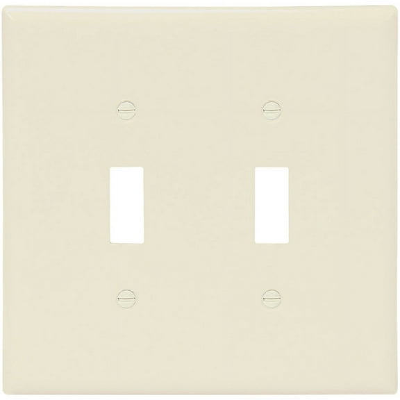 Cooper 2139A Almond Toggle Wall Plate, 2-Gang Switch Cover
