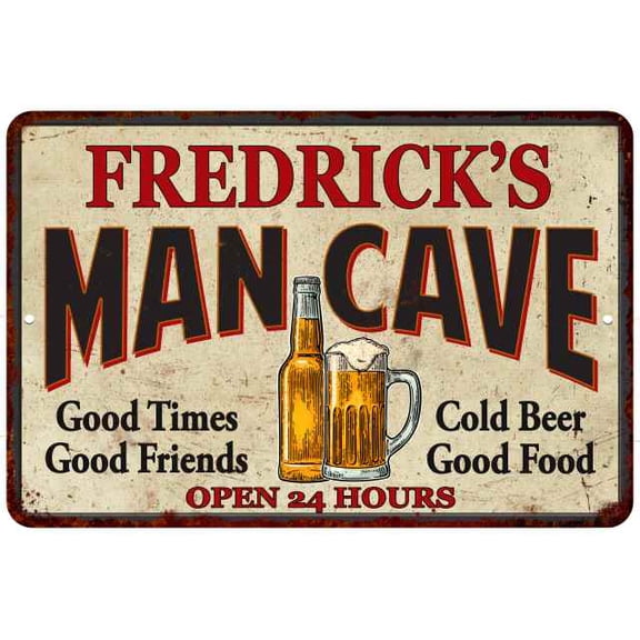 FREDRICK'S Man Cave Metal Sign Wall Decor Gift 8x12 208120011306