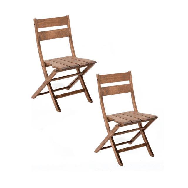Set 2 Sillas de Madera Merkatari Madera Solida Plegables