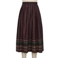thumbnail image 6 of Bxsruta Skirts for Women, Women's High Waist Pleated Wool Skirt, Stretchable Elastic Waistband with Plaid Detail for Casual Wear, 6 of 7