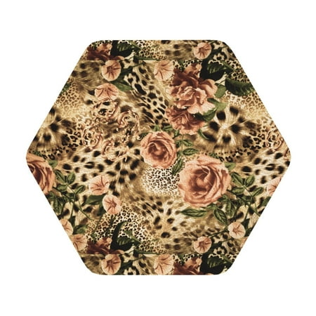 

Cauagu Animal Leopard for Round Coaster Drink Coasters Set of 4 Leather Bar Beer Beverage Cup Mat for Drinks for Tabletop Protection & Coffee Table Decor