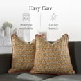 thumbnail image 5 of CPC 100% Cotton Throw Pillow Covers 20x20 Inch, Set of 2 Yellow Block Print Pattern Couch Pillow, Cute Boho Decorative Pillows for Living Room, Bedroom with Hidden Zipper- Yellow Citrine, 5 of 5