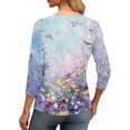 thumbnail image 6 of Cutuoiiu Short Sleeve Tops for Women Summer Prints V-neck 3/4 Sleeve Comfy Clothes In Spring and Summer Gifts, 6 of 6