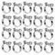 thumbnail image 1 of Lot de 20 mini colliers de serrage à vis en acier inoxydable pour véhicules automobiles, produits pétrochimiques et pharmaceutiques, 17-19 mm, 1 of 4