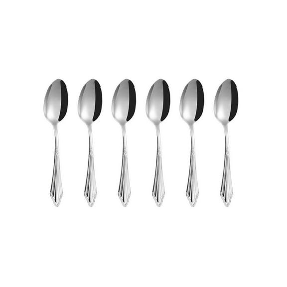 ZHaobin 6 Pieces Teaspoons Silver Gold Dishwasher Safe 304 Stainless Steel 5.5in Teaspoon for Dessert Espresso Coffee Spoon (Silver)