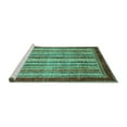 thumbnail image 2 of Ahgly Company Machine Washable Indoor Rectangle Abstract Turquoise Blue Modern Area Rugs, 7' x 9', 2 of 4
