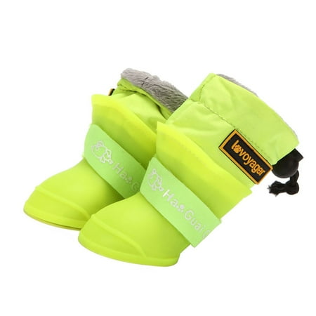 Masteelf 4 Pcs Pet Rain Boots Outdoor Waterproof Rain Shoes Silicone Anti-slip Dog Shoes
