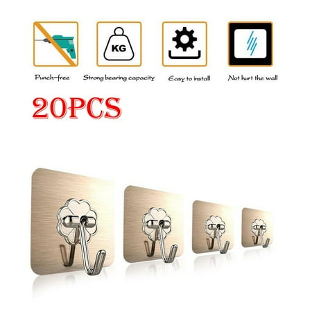 

10 strong self-adhesive transparent wall hooks for kitchen bathroom heavy load hanger