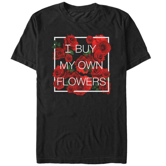 Men's Lost Gods Valentine's Day Buy My Own Flowers Graphic Tee Black Small