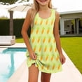 thumbnail image 2 of AWZXDE Easter Floral Print Sleeveless Dress for Girls Toddler Kids Party Celebration Casual Play Outfit Yellow,13-14 Years, 2 of 8