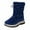 Blue, variant on Rgdypko 2025 Girls Thick Sole Thick Heel Non- Boots Fashion Winter Children Snow Boot Side Zipper Solid Color Snow Print Warm And Comfortable Size 7-8 Years