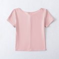 thumbnail image 5 of Women's Summer Plus Size T-Shirts Casual Solid Color Short Sleeve Round-Neck Tee shirts Loose Fit Tops Clothes S-L, 5 of 6