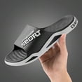 thumbnail image 3 of Men's Slip On Sport Slide Sandals Wide Width Non Slip Bathroom Shower Slippers Open Toe Soft Sole Lightweight Water Shoes Black Size 6, 3 of 5