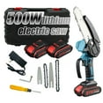 thumbnail image 1 of Mini motosierra portátil de 4 pulgadas y 6 pulgadas con cerradura de seguridad, 2 cadenas, recargable de 21V, 1 of 8