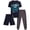 Navy/Grey Video Game, variant on Boys Pants Set 3 Piece Graphic Tees Athletic Shorts and Jogger Sweatpants 3 Piece Set