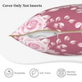 thumbnail image 5 of ZNDUO Cartoon Pink Roses Pattern Throw Pillows for Couch-Indoor Decorative Pillows,16"x16", 5 of 8