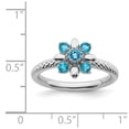 thumbnail image 5 of 925 Sterling Silver Stackable Expressions Blue Topaz Ring Size: 5; for Adults and Teens; for Women and Men, 5 of 5