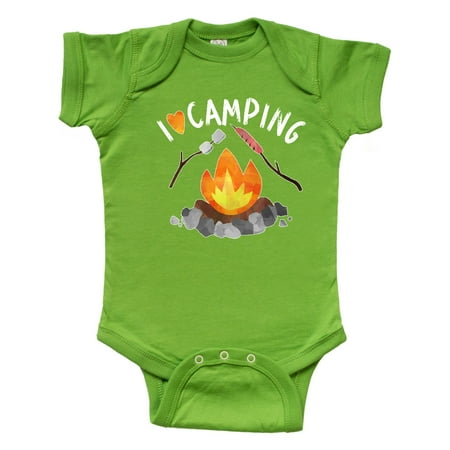 

Inktastic I Love Camping- Campfire Hot Dog Marshmallows Gift Baby Boy or Baby Girl Bodysuit