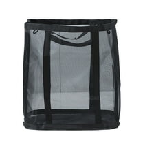 Foldable Wall Mounted Laundry Hamper Bag for Bathroom Storage, Mesh Dirty Clothes Basket with Handles, Space Saving Organizer for Closet, Bedroom, or Dorm Room