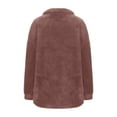 thumbnail image 5 of HOMBOM Oversized Womens Sweatshirts Plain Fall V-Neck Brown Tops Long Sleeve Fleece Pullover Soft Sweatshirt XL, 5 of 9