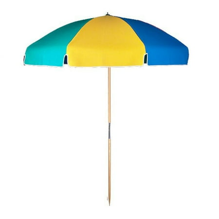 7 5 Ft Steel Commercial Grade Beach Umbrella With Ash Wood Pole Steel Commercial Grade Beach Umbrella With Ash Wood Pole Acrylic Fabric