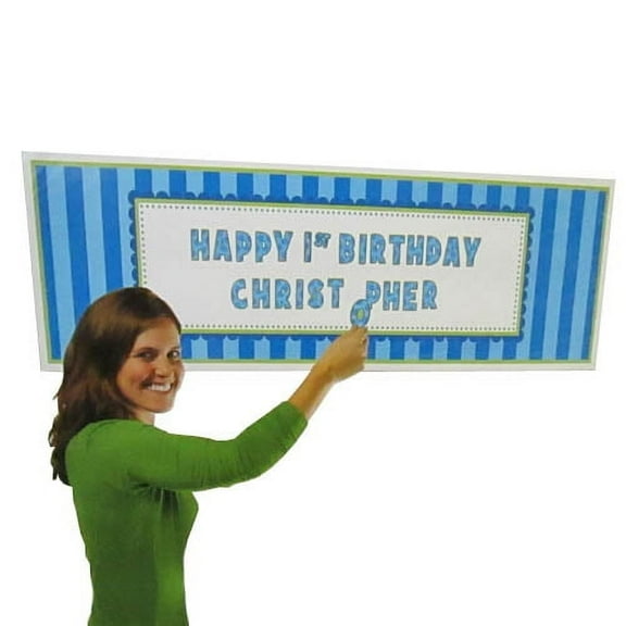 1st Birthday 'Sweet Lil' Cupcake Boy' Giant Customizable Banner (1ct)