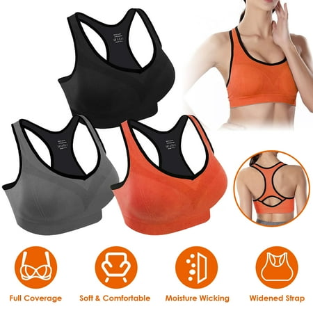 

NPolar Female Padded Sports Bras Yoga Fitness Push up Bra 3 Packs for Gym Running Training