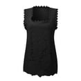 thumbnail image 4 of AOMPMSDX Women's Outerwear Vests Women's Summer Vest Elegant Floral Lace Square Neck Camisole Fall Outfits Fashion Clothes Tops Jacket Coats M Black, 4 of 5