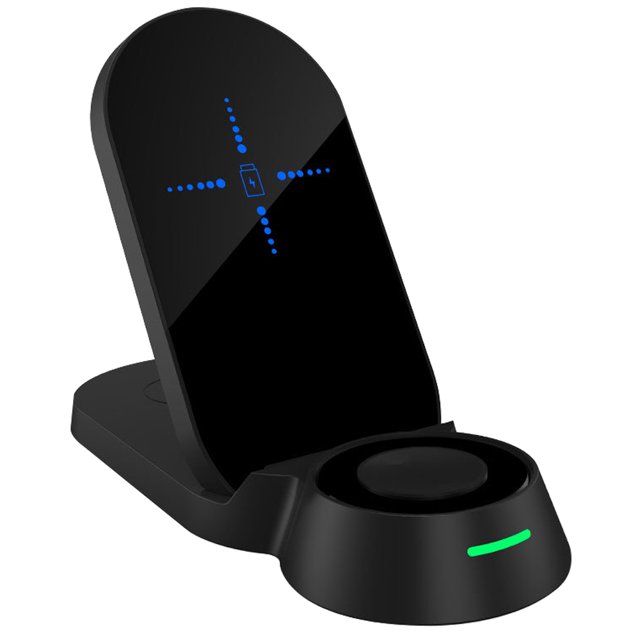 3 in 1 Foldable Wireless Charging Station, Compatible with Mobile Phone/Apple Watch/Bluetooth Headset Multi-Functional 15W QI Wireless Fast Charger
