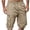 Khaki, variant on Men Cargo Shorts Outdoor Zipper Elastic Waist Knee Length Short with Multi Pockets Bermuda Shorts Fishing Work