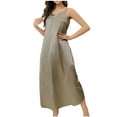 thumbnail image 2 of QUINDOS Satin Pajama for Women Silk Thin Nightgowns for Women Backless Sling Suspenders Casual Solid Slim Club Wear Night Dress, 2 of 7