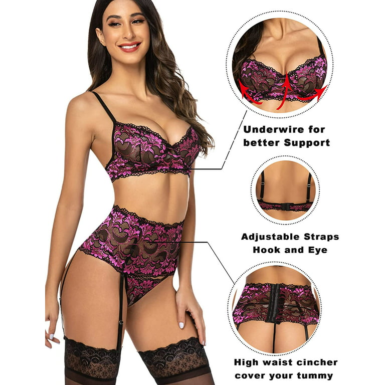 Avidlove Lingerie Set Garter Belts Panties and Bra Sets Sexy