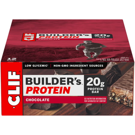 Clif Bar - Builder's Protein Bars Box Chocolate - 12 (Best Muscle Building Snacks)