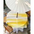 thumbnail image 3 of Yellow Grey Ombre Outdoor Tablecloth with Umbrella Hole, Abstract Art Oil Painting Rustic Modern Spillproof Waterproof Outdoor Table Cover, Patio Tablecloths for Party/Garden/Picnic, Round 60 inch, 3 of 9