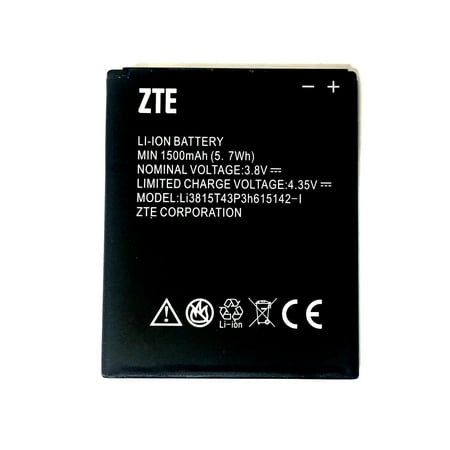 ZTE OEM Li-ion Phone Battery 3.8V Typ 1500mAh 5.70Wh Li3815T43P3h615142-I - ZTE Z667T (T-Mobile)