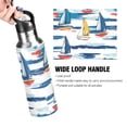thumbnail image 4 of Yayeee 20oz Insulated Water Bottle Double Wall Stainless Steel with Flip Straw Lid, Dark Blue Hand Drawn Sailboats, 4 of 7