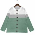 thumbnail image 4 of Kaondbfi Cardigan for Women, Open Front Cardigans Cute Flower Print Sweaters Crew Neck Button Down Trendy Fall Tops Coat Women's Winter Coat, 4 of 7