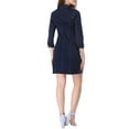thumbnail image 3 of MODA NOVA Juniors 3/4 Sleeve Button Down Denim Slim Fit Shirt Dress, 3 of 5